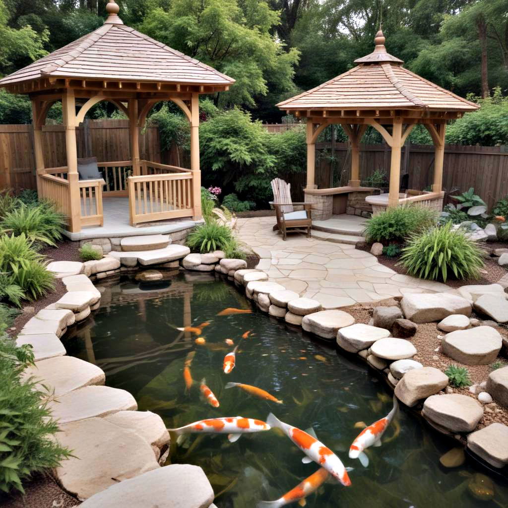 Koi Pond with a Gazebo