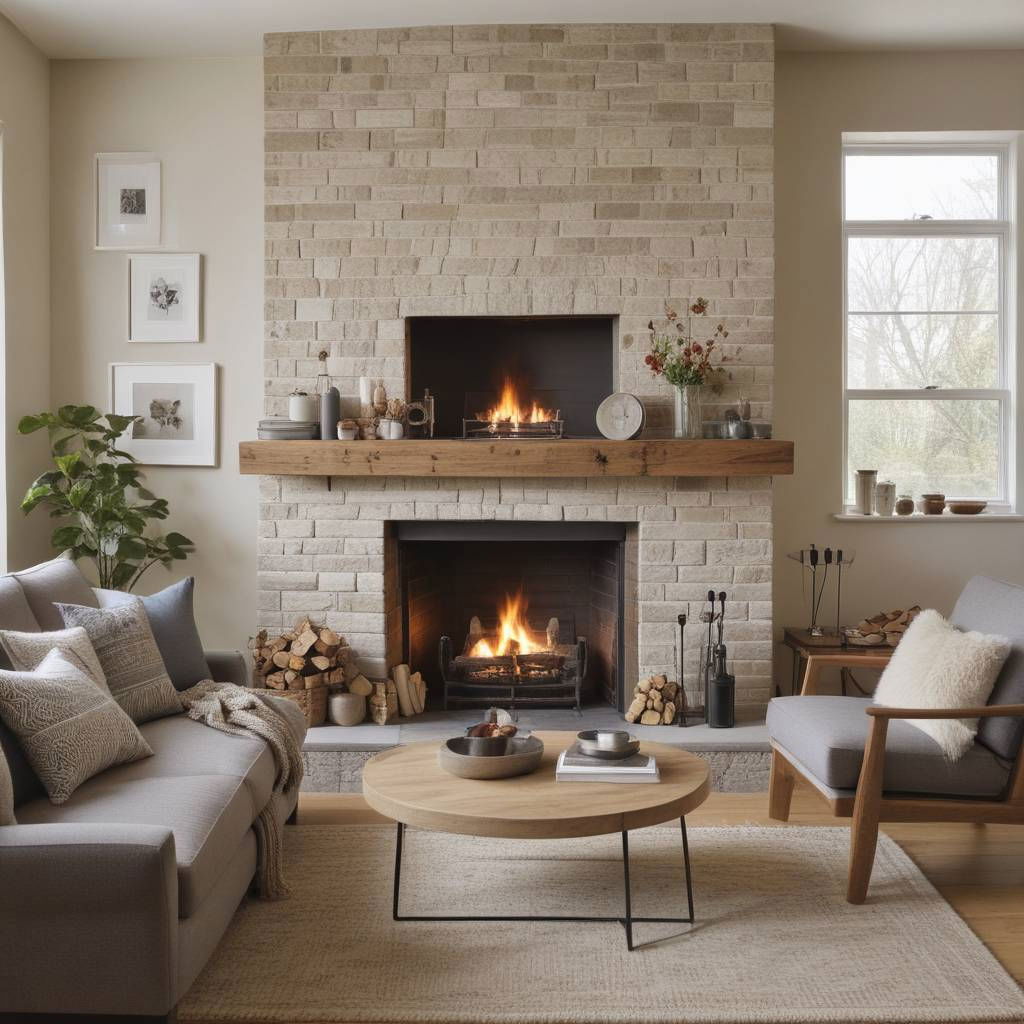 a fireplace focal point