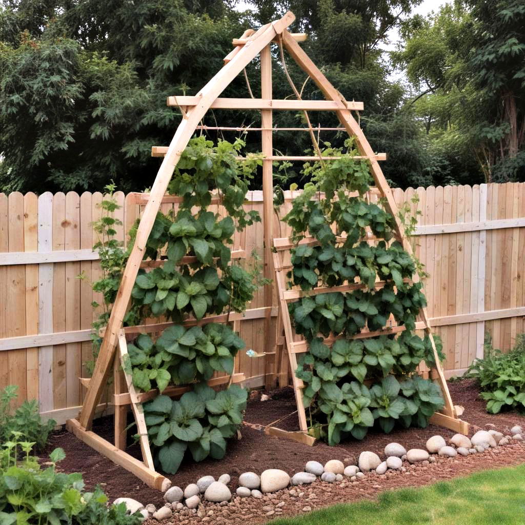 a frame wooden trellis