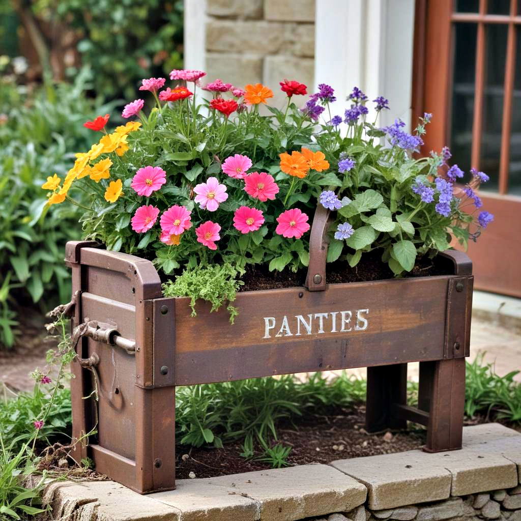 antique toolbox planters