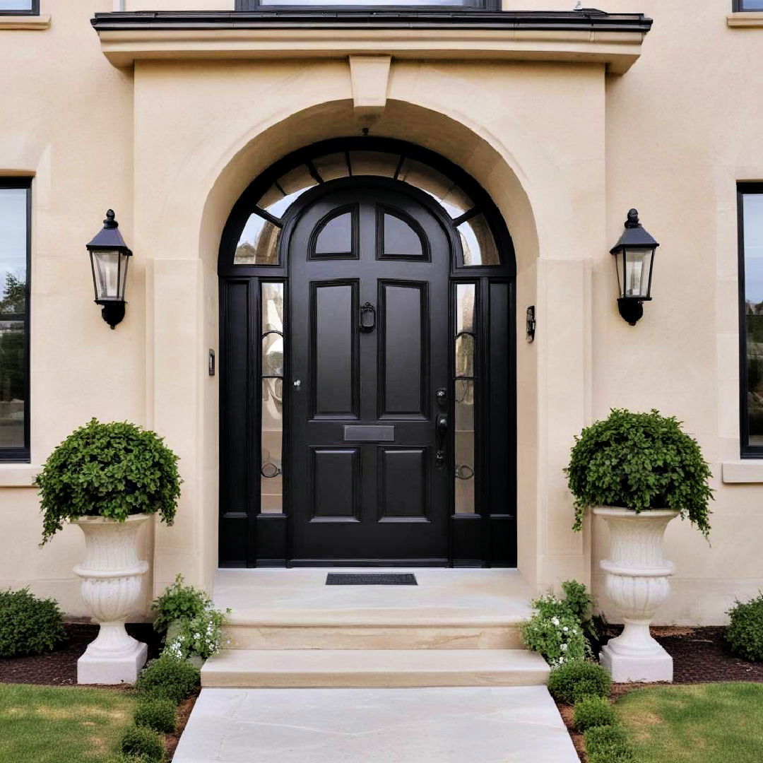 arched black door