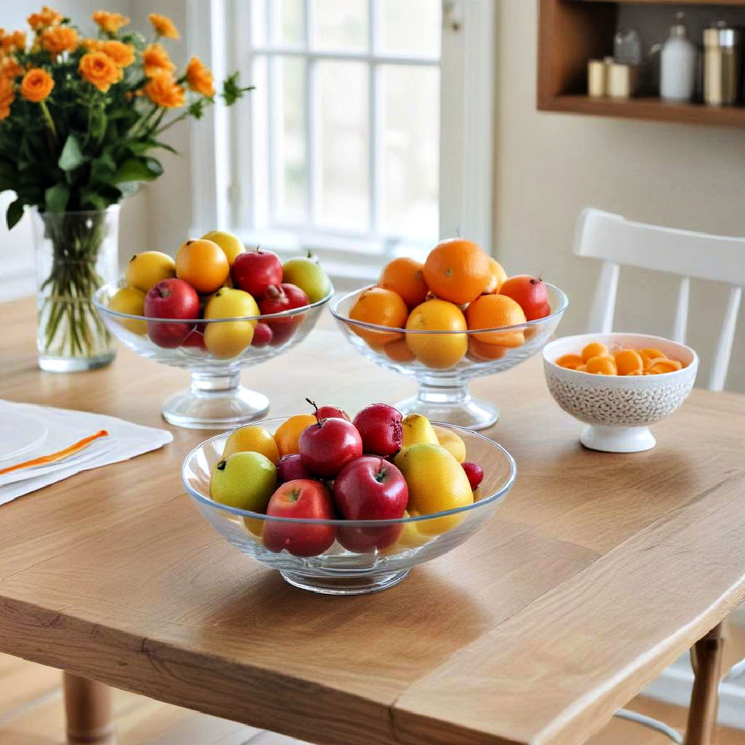 arrange fruit bowls