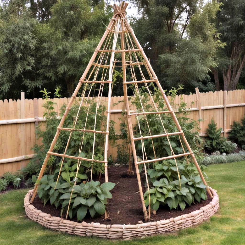 bamboo teepee trellis