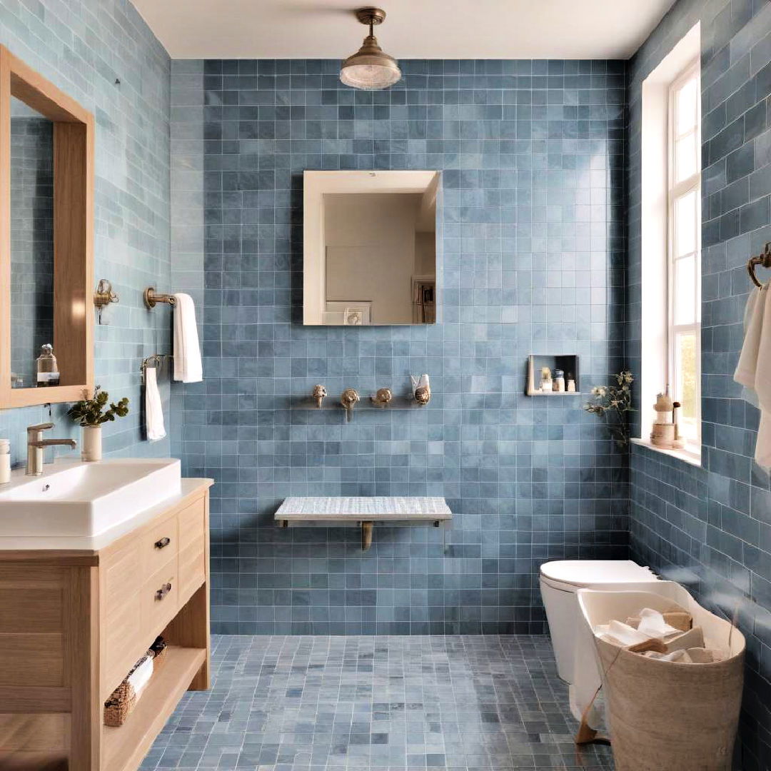 beach inspired blue tiles