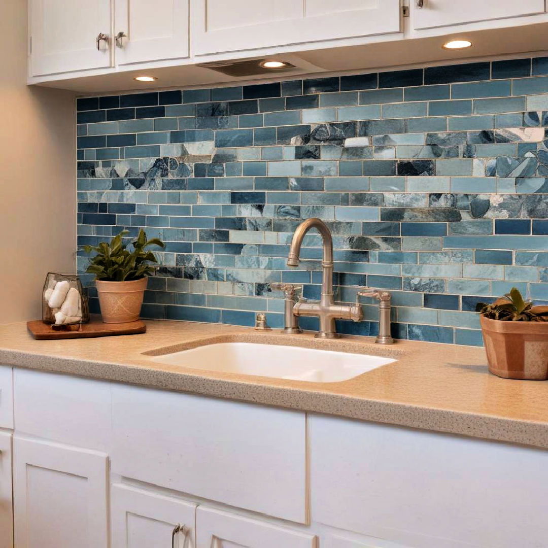 beach themed backsplash