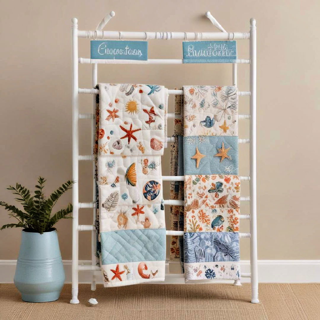 beach themed quilt rack