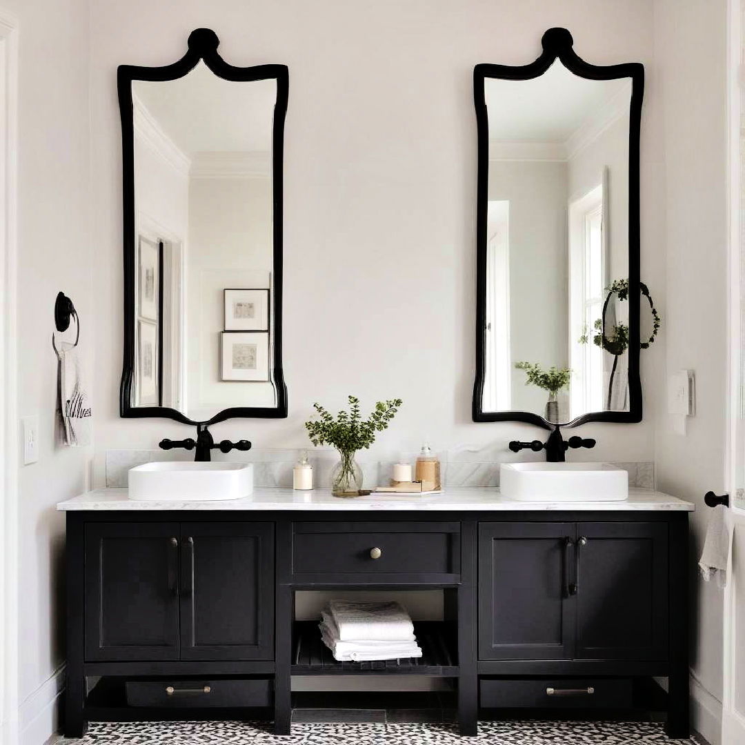 black framed mirrors