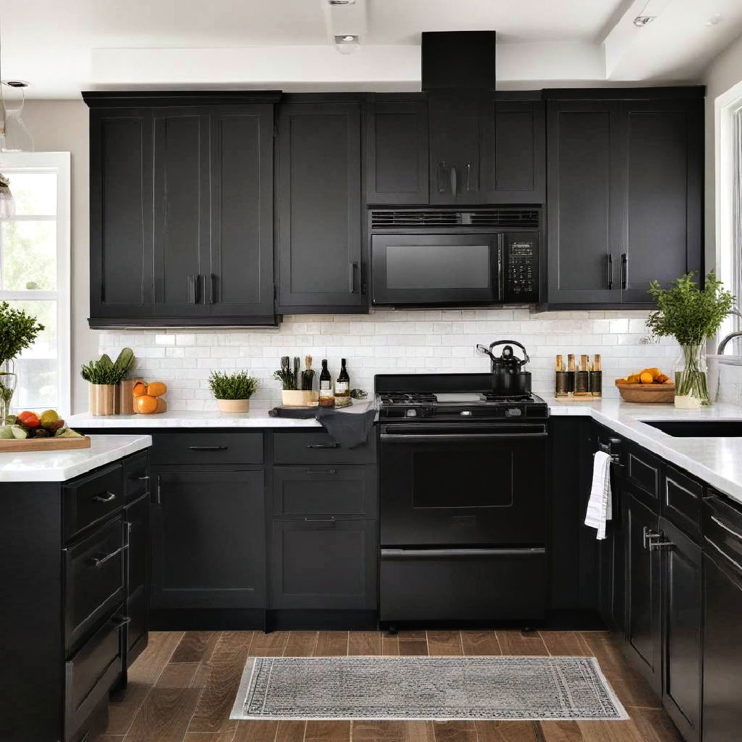 black kitchen appliances