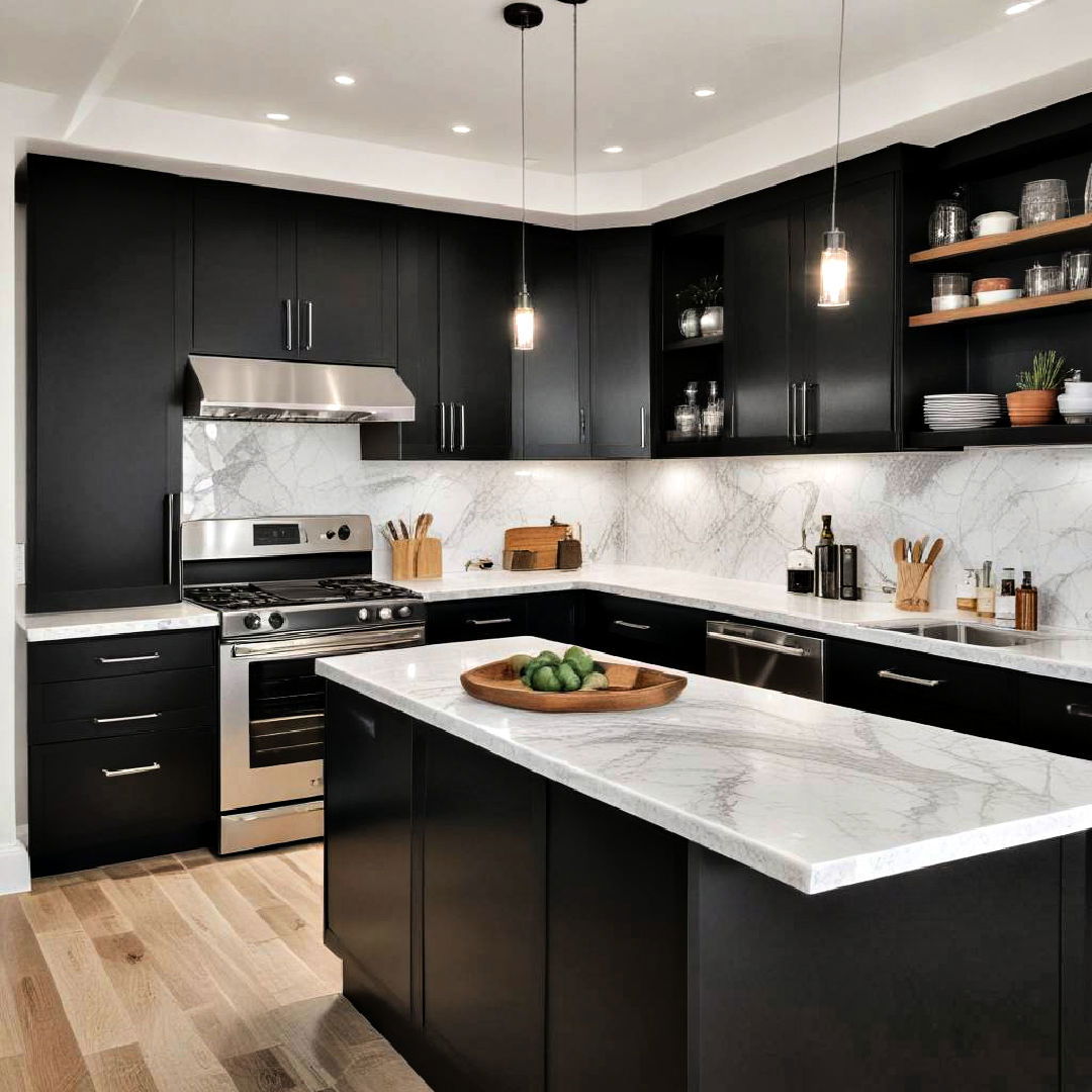 black kitchen cabinets