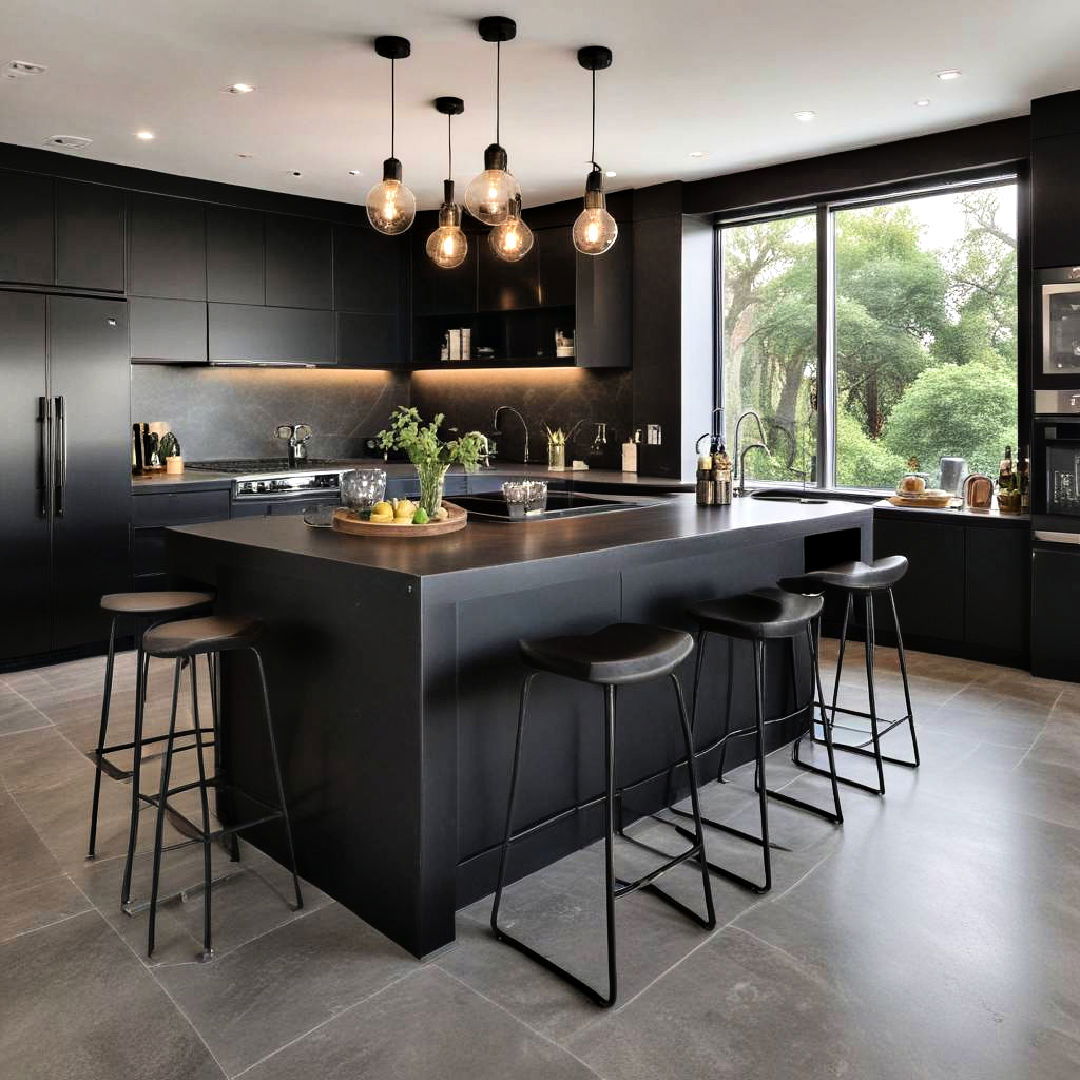 black kitchen islands