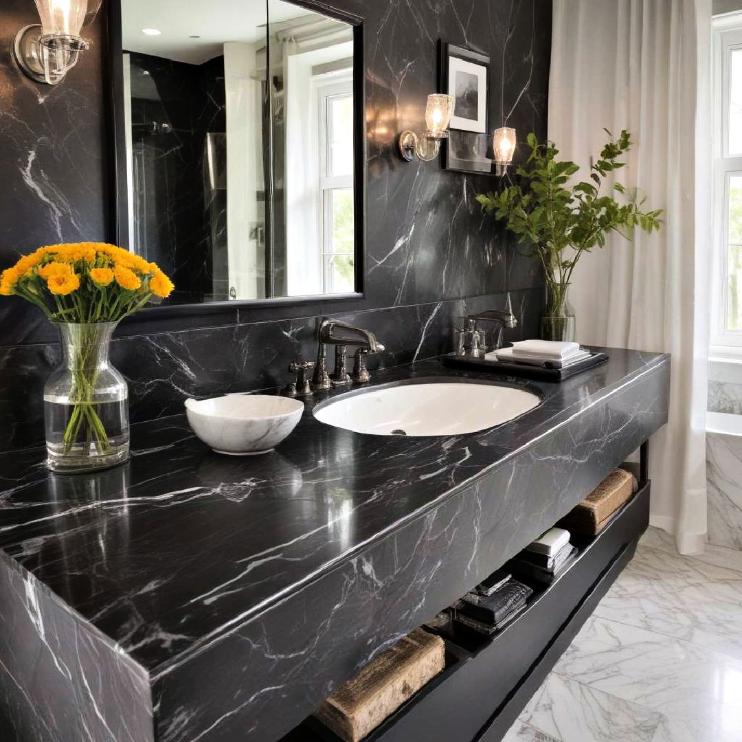 black marble countertops