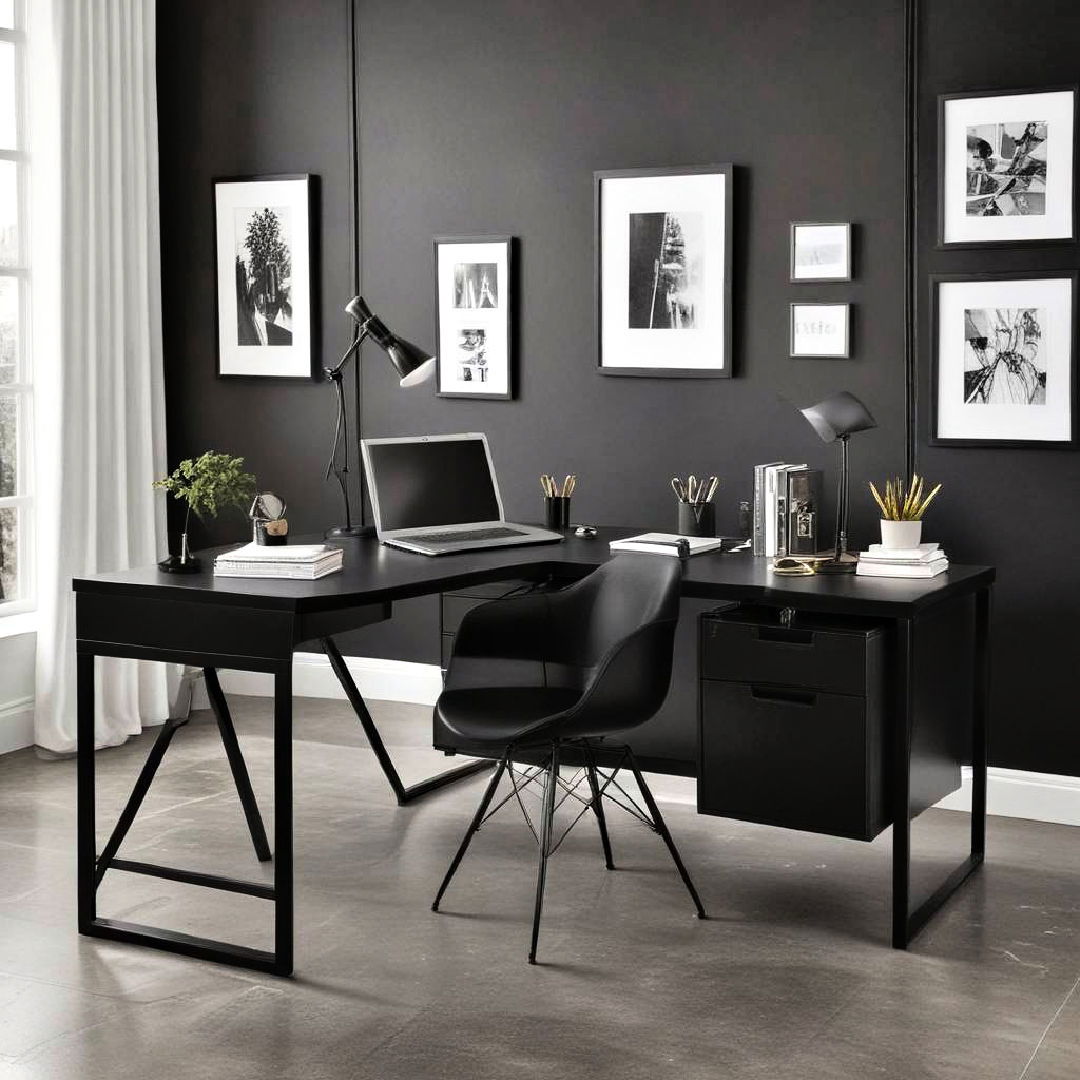 black office desks