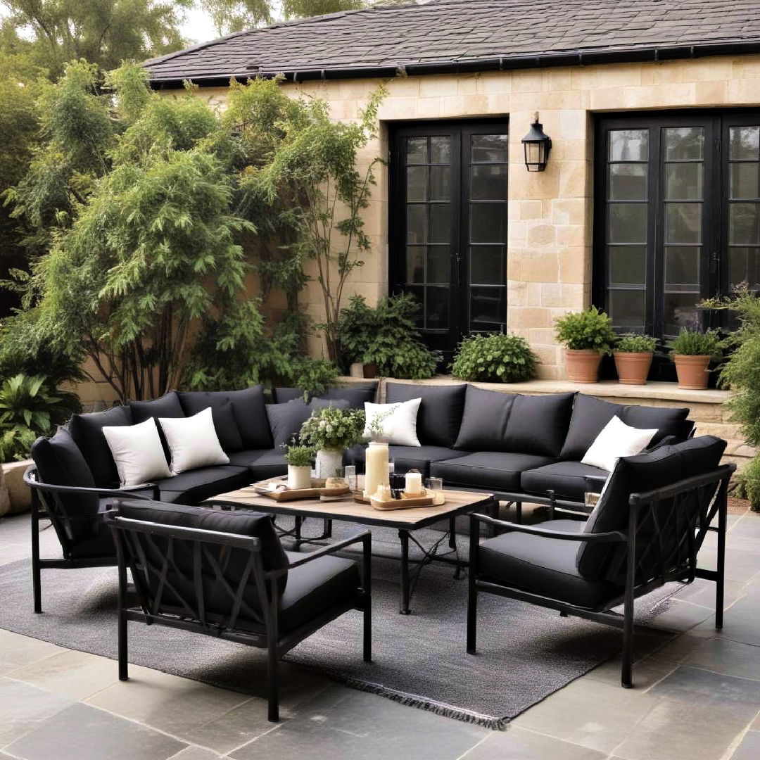 black outdoor furniture