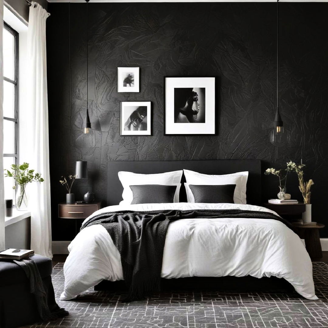 black textured walls