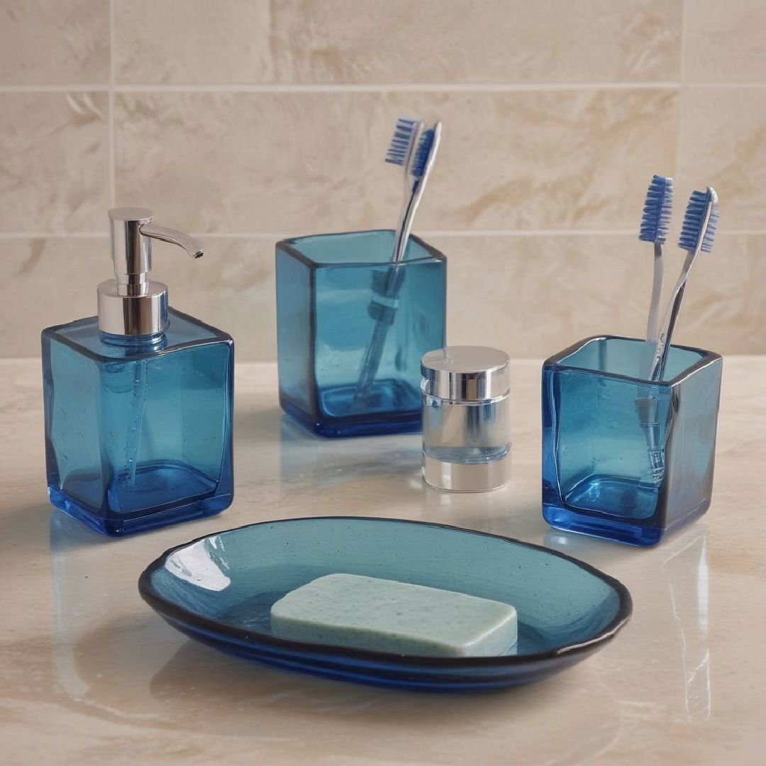 blue glass accessories