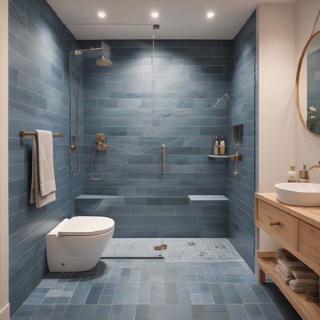 blue shower tiles