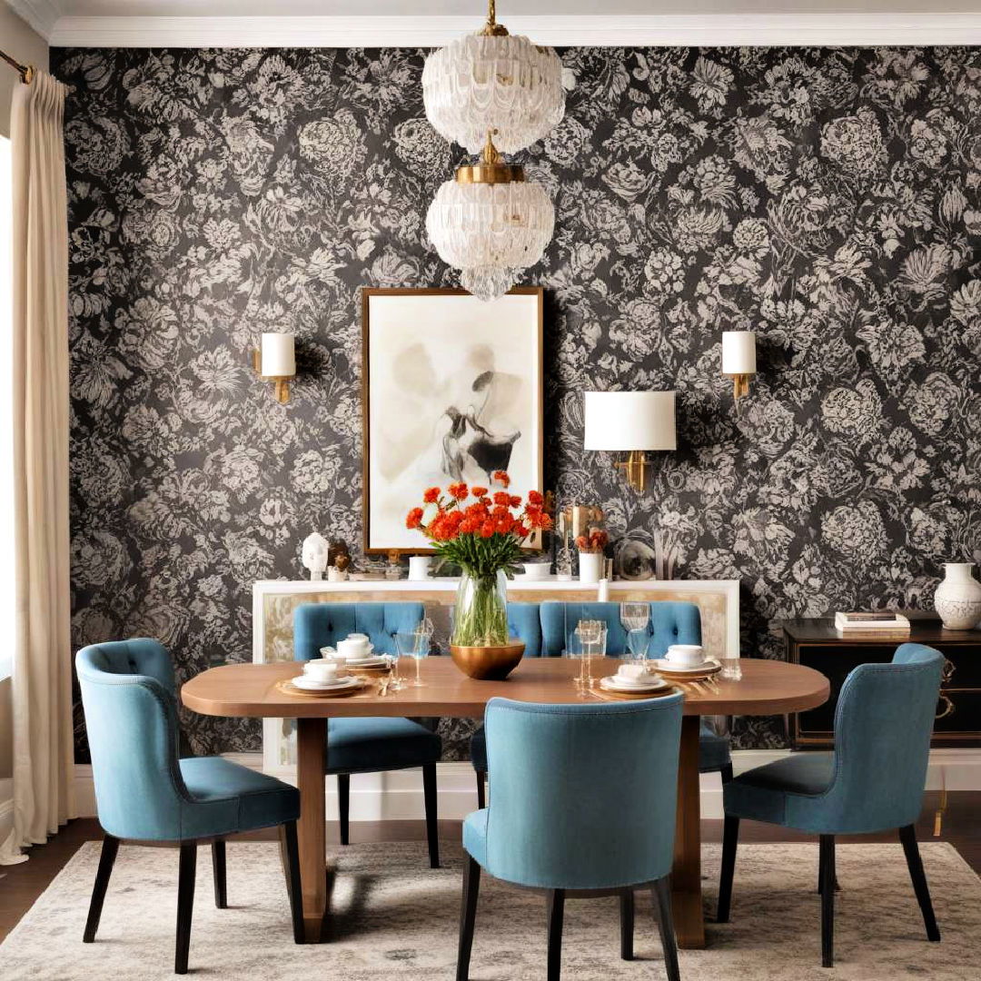 bold wallpaper dining room