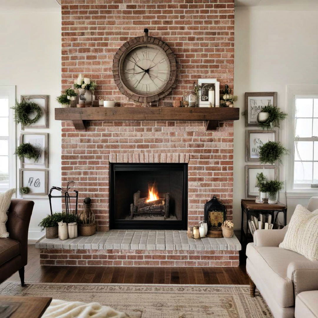 brick fireplace surround