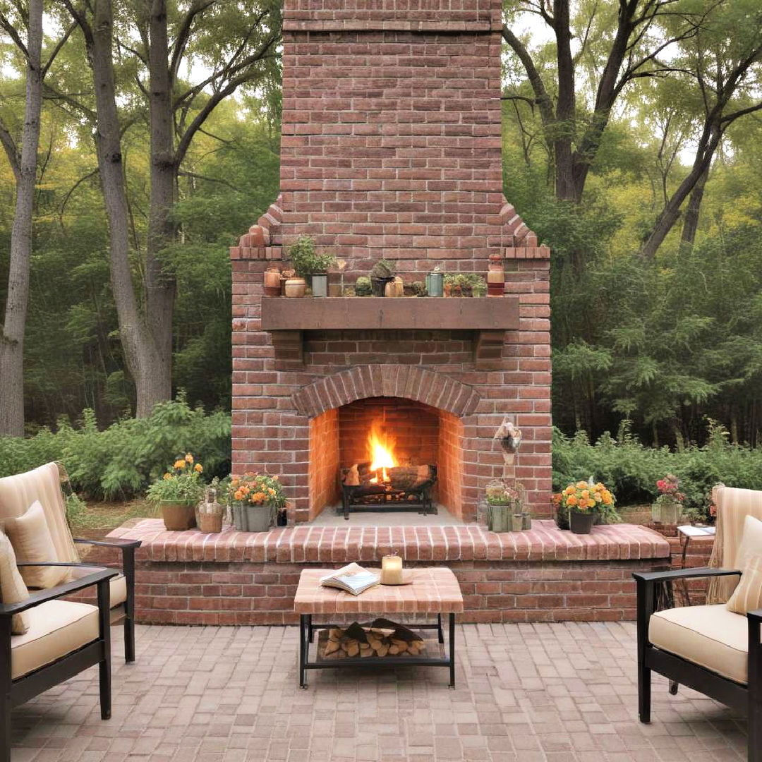 brick fireplace