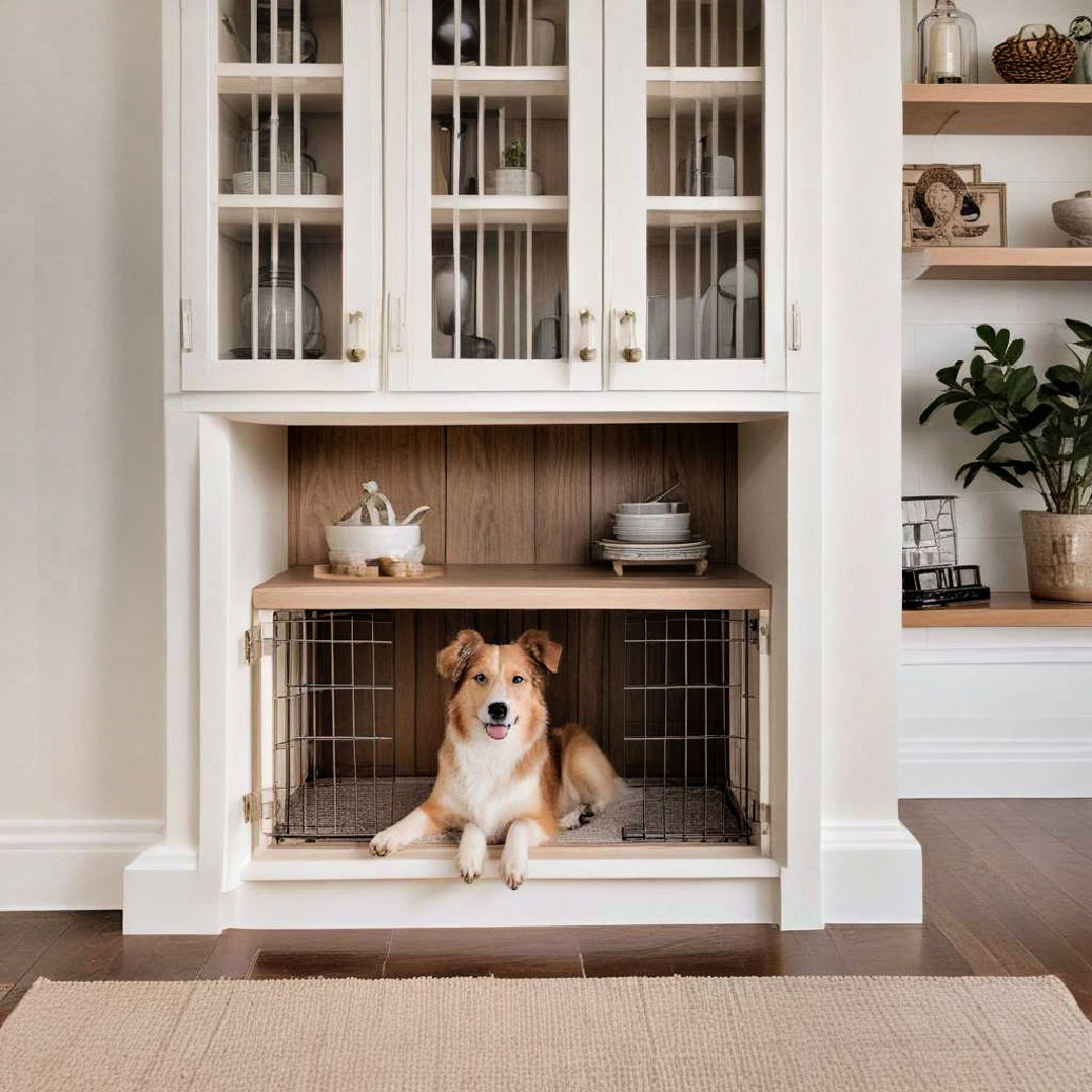 built in dog crate