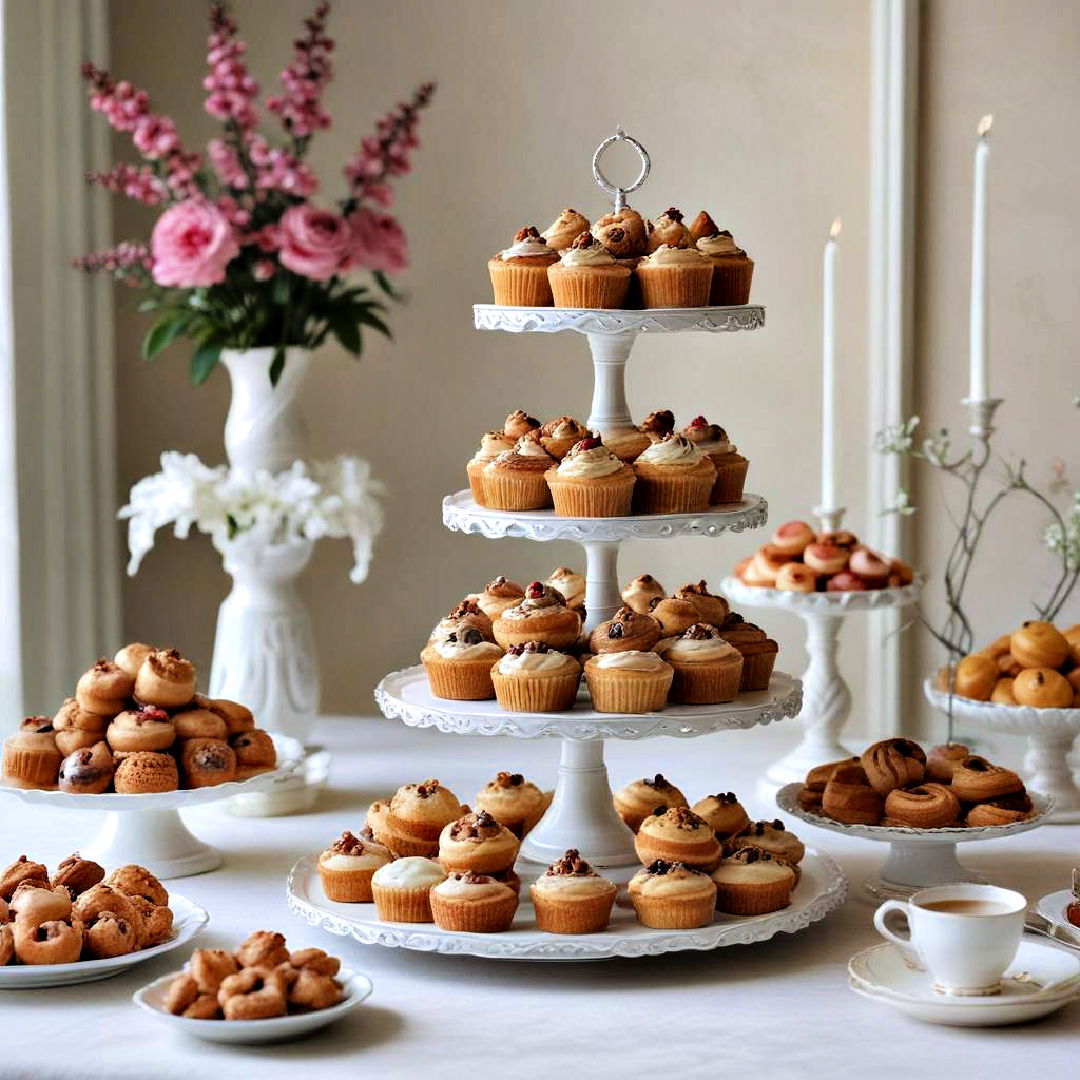 cake stands with pastries