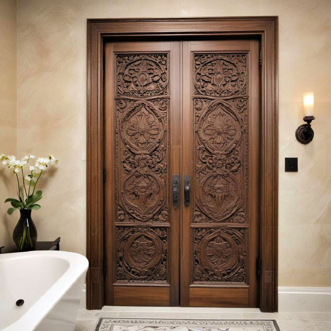 carved wooden door