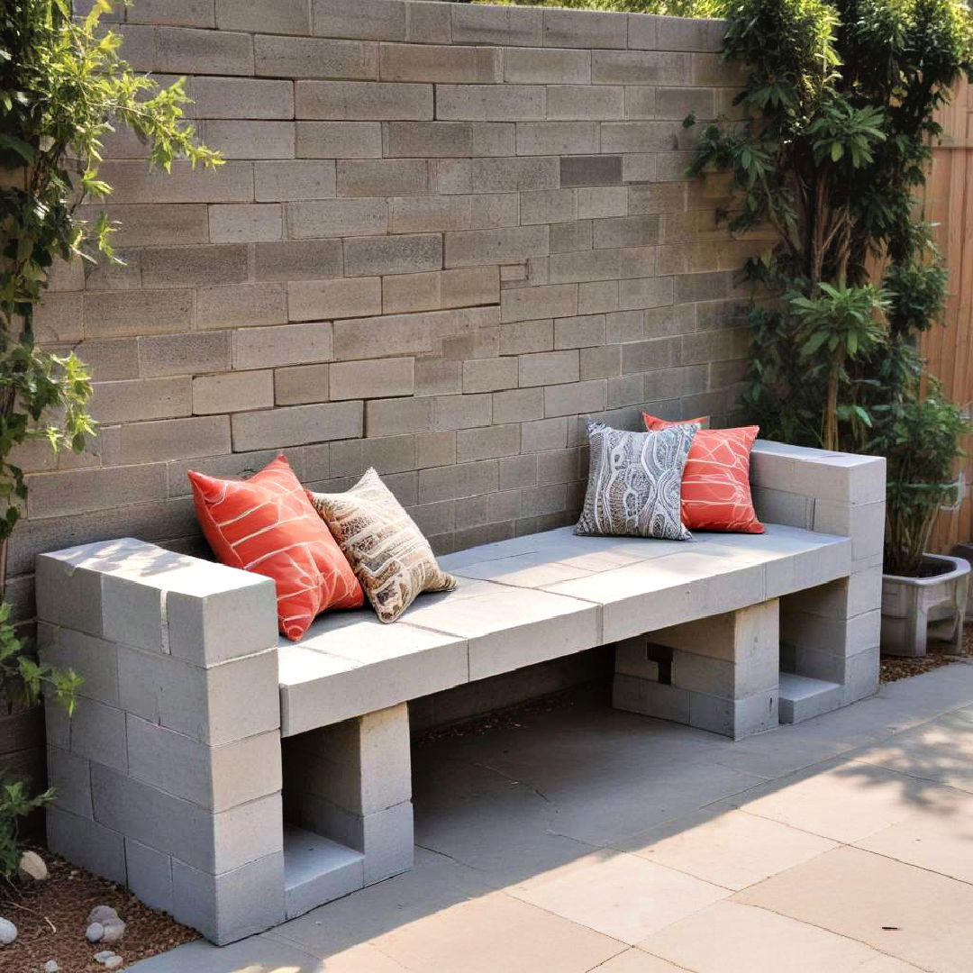 cinder block bench