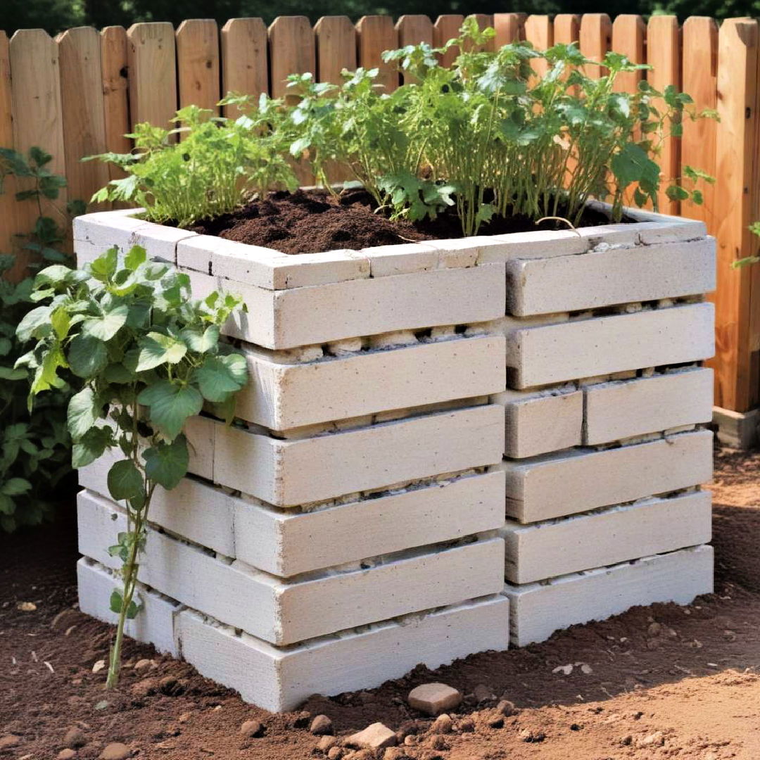 cinder block compost bin