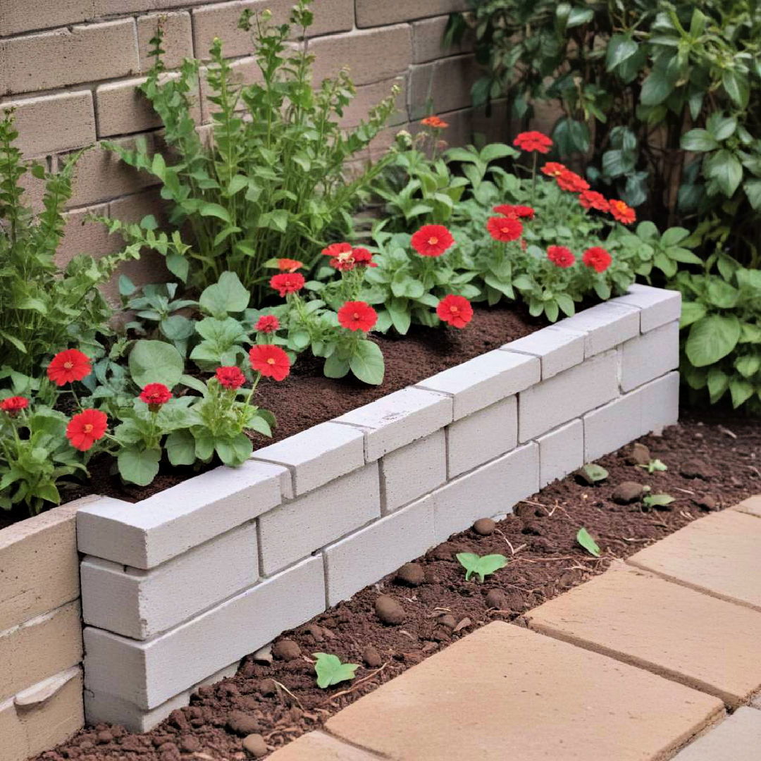 cinder block garden edging