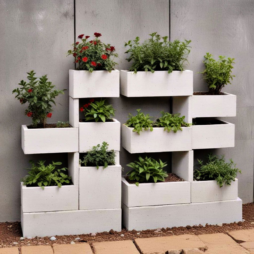 cinder block planters