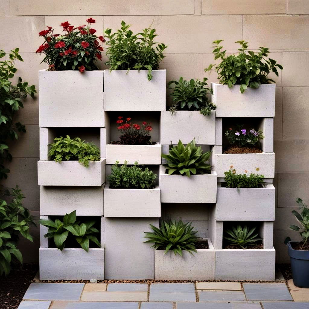 cinder block planters