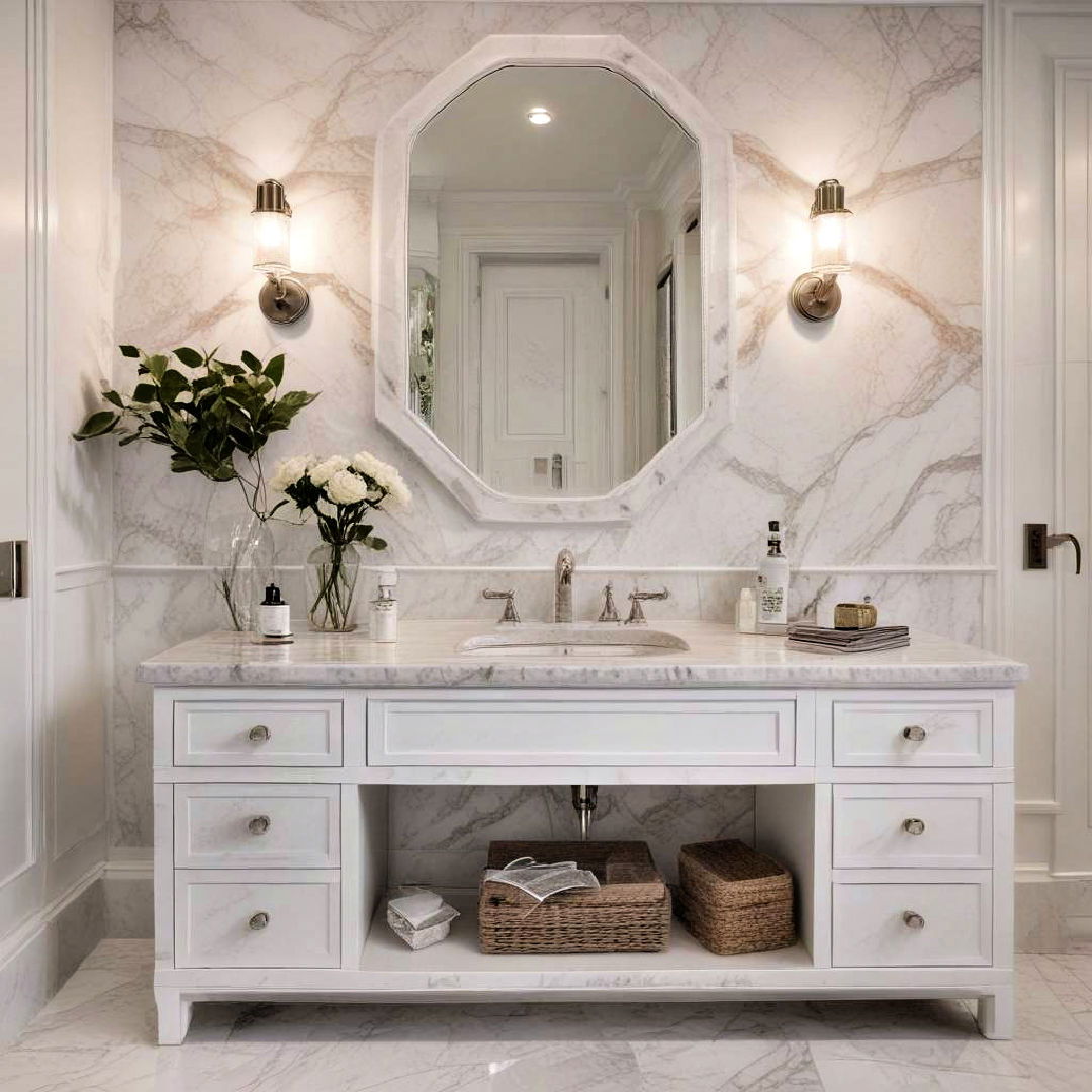 classic white marble vanity