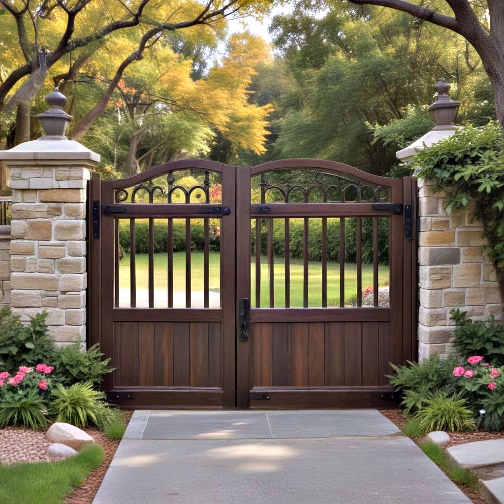 classic wooden swing gate