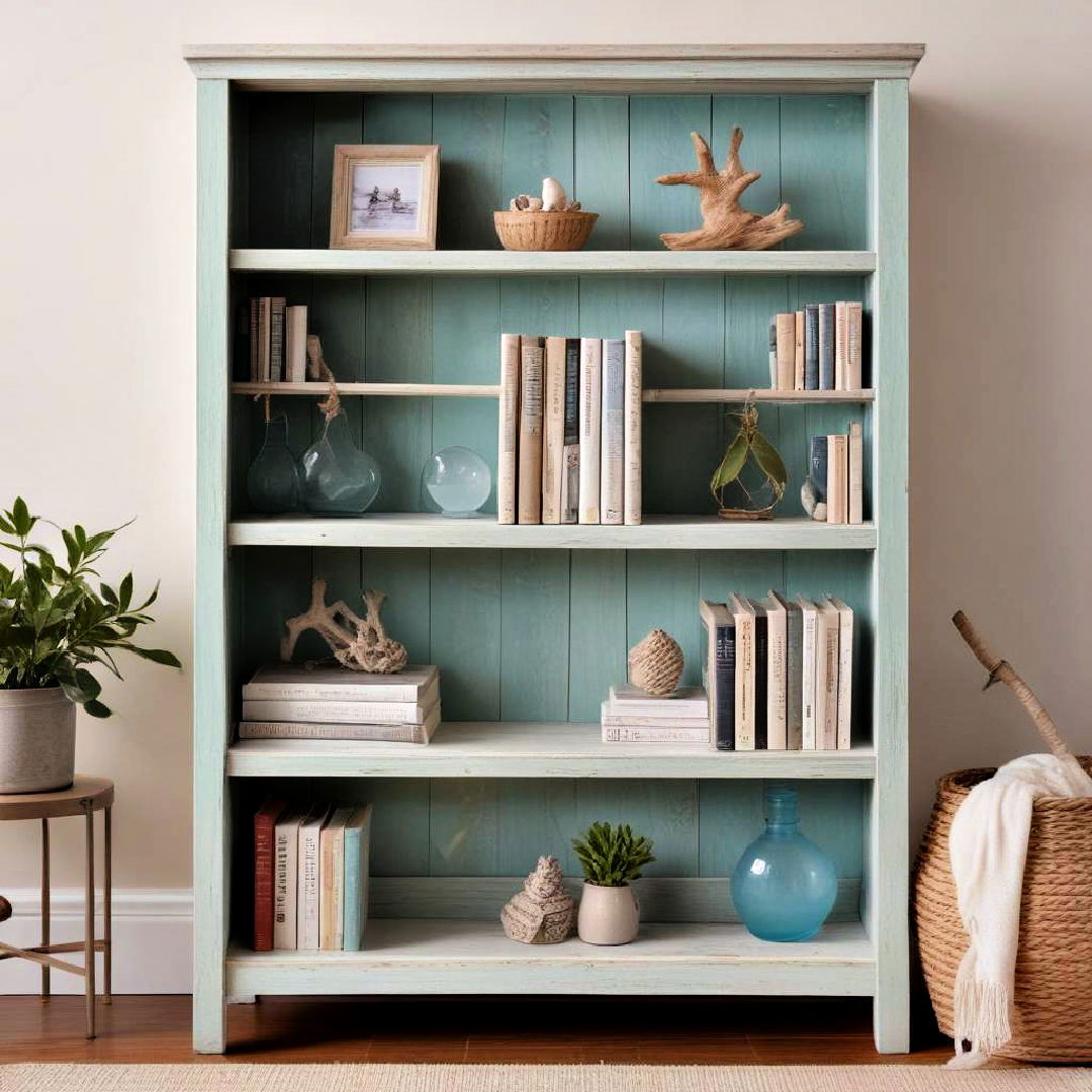 coastal inspired bookshelf