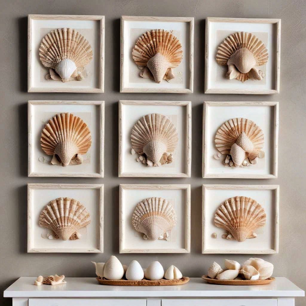 coastal seashell collages