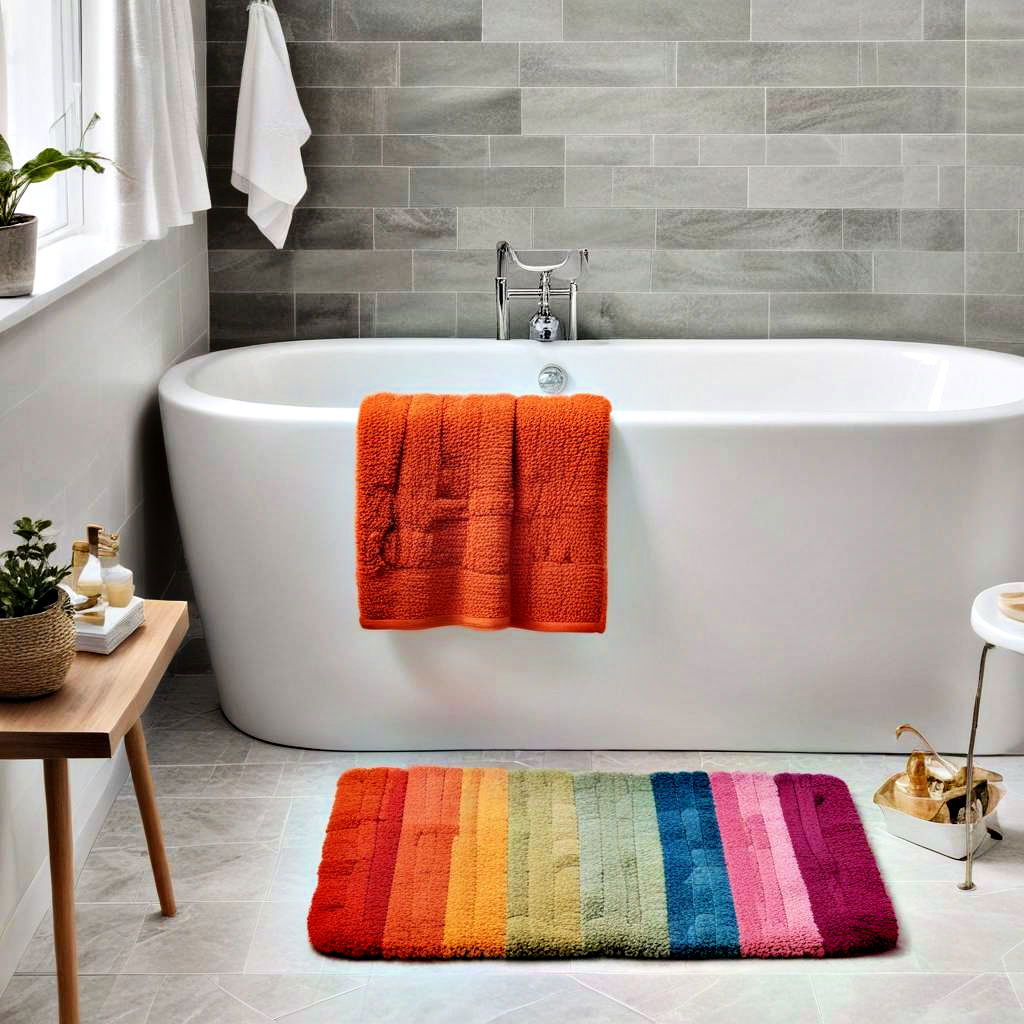 colorful bath mats