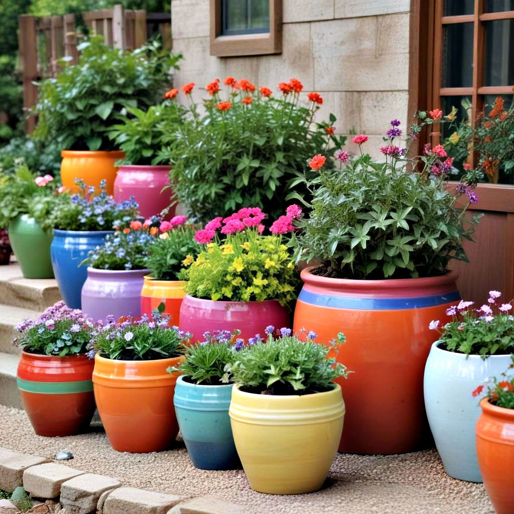 colorful ceramic pots