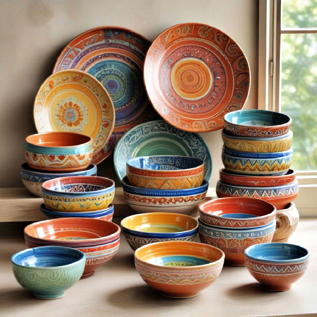 colorful pottery