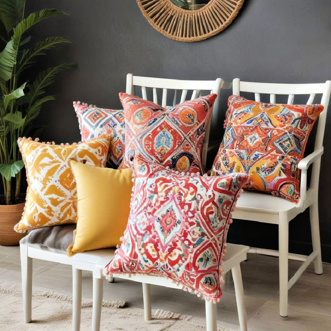 colorful throw pillows