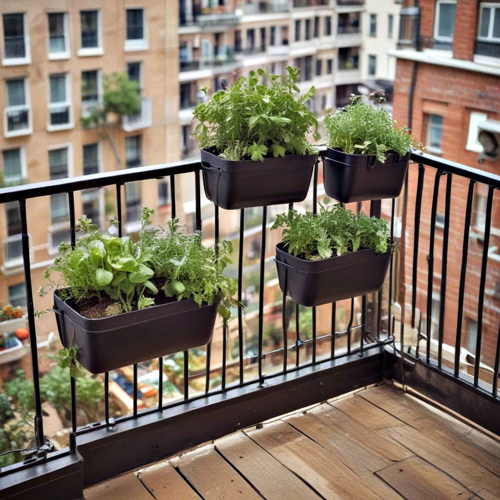 compact balcony herb garden