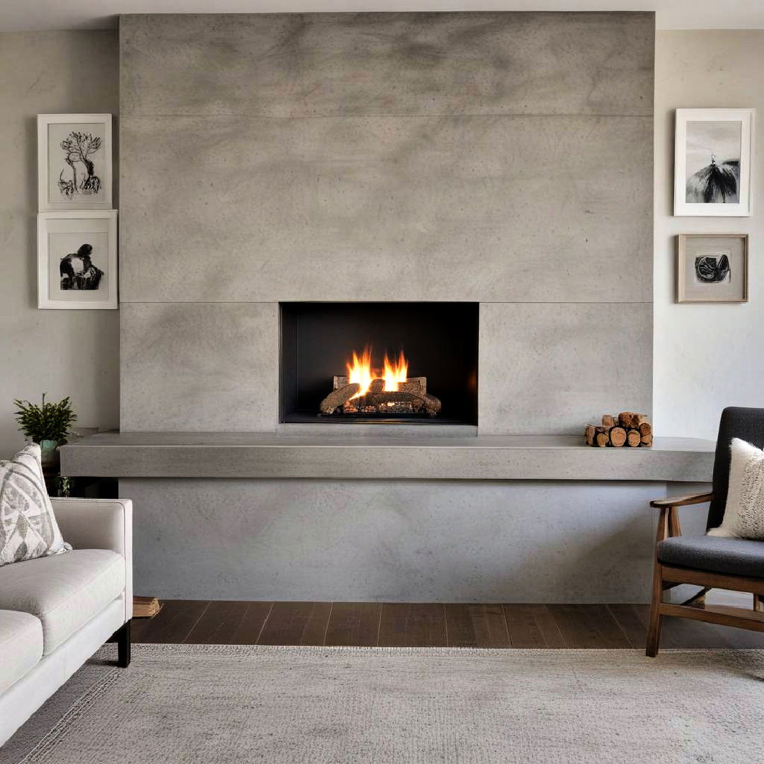 concrete fireplace surround