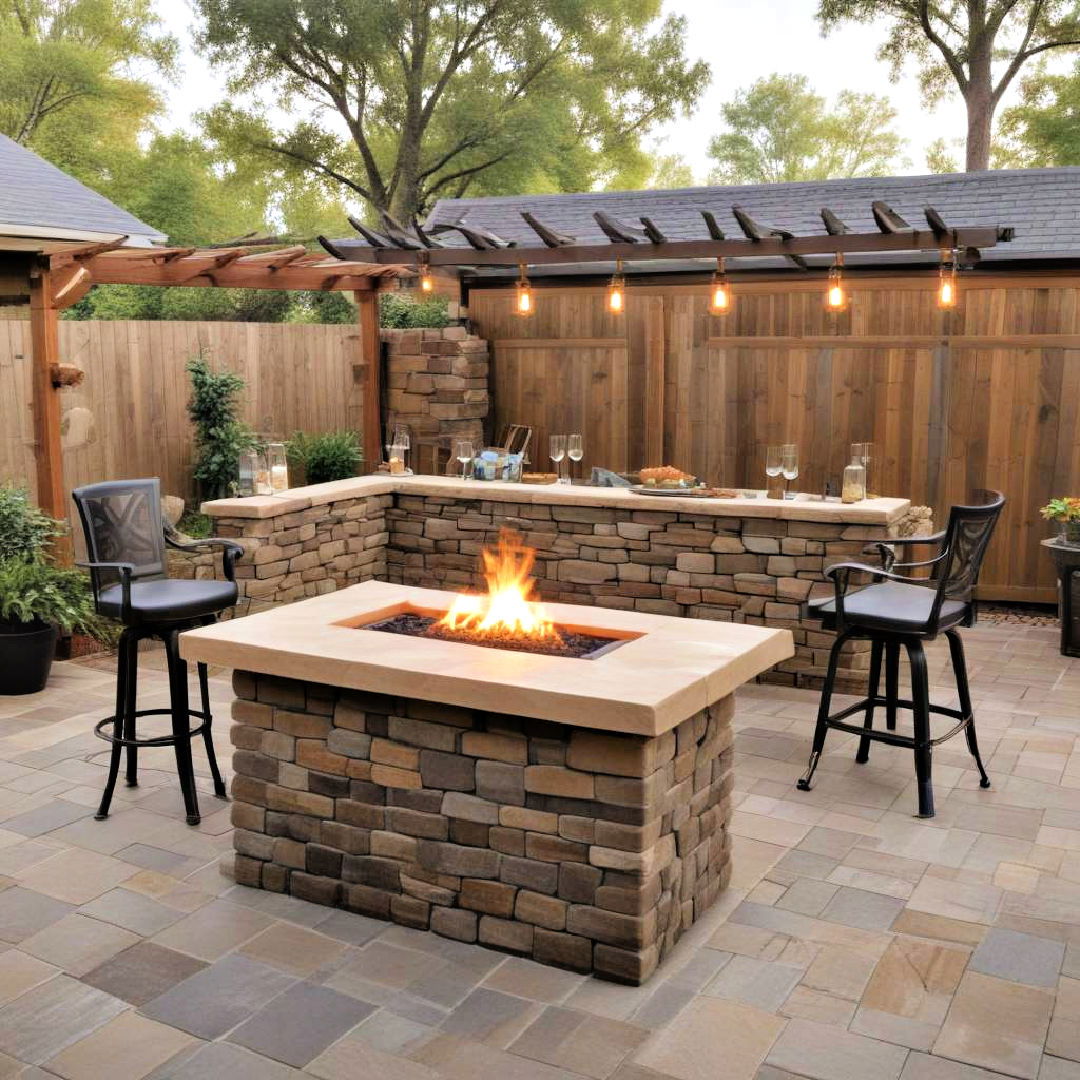 convertible fire pit bar