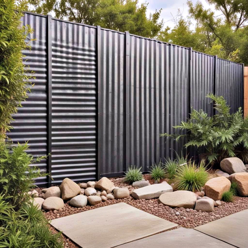 corrugated metal fencing
