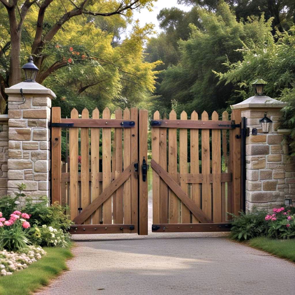 country style wooden farm gates