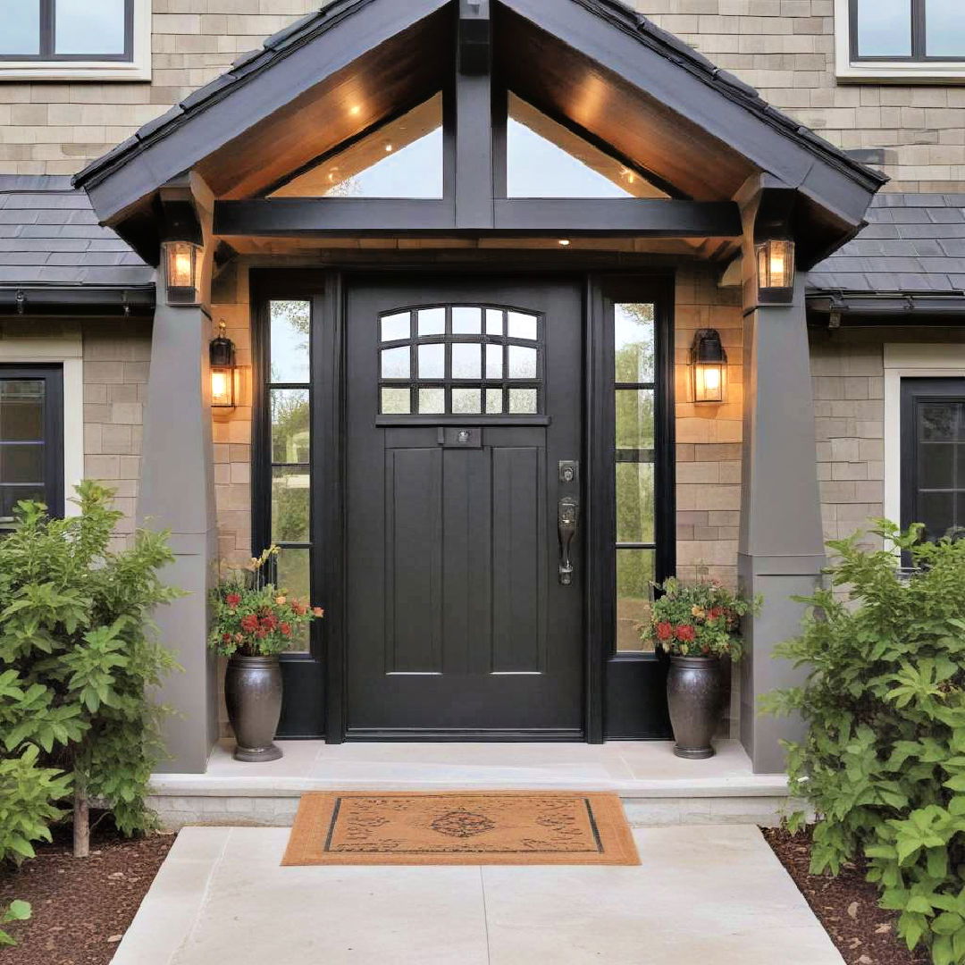 craftsman door black front door