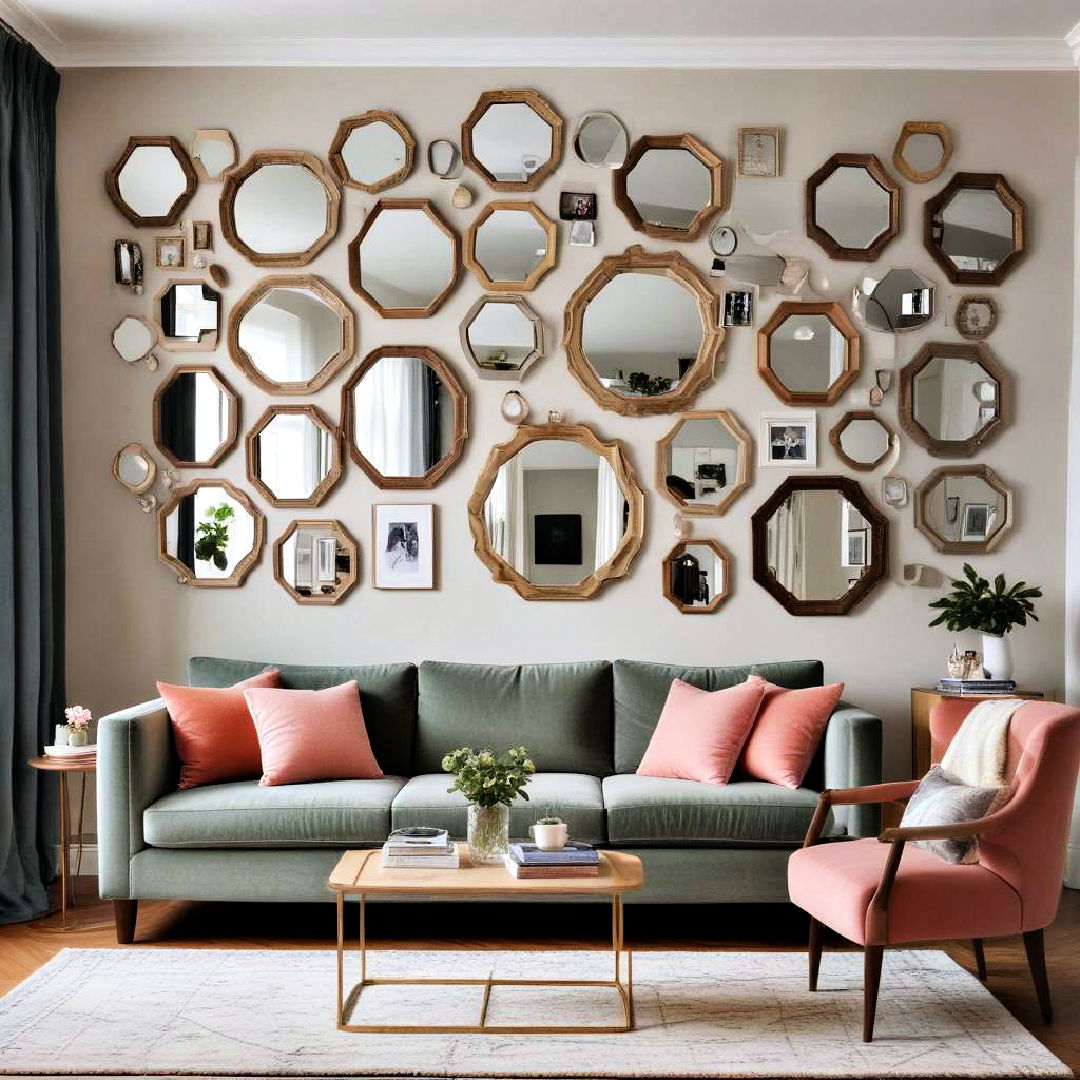 create a gallery wall of mirrors