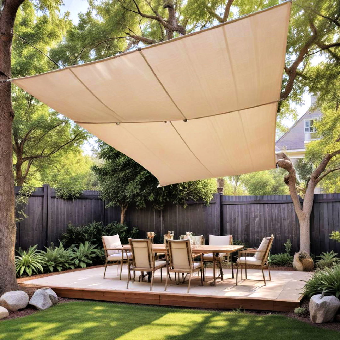 create shade with a sail cloth