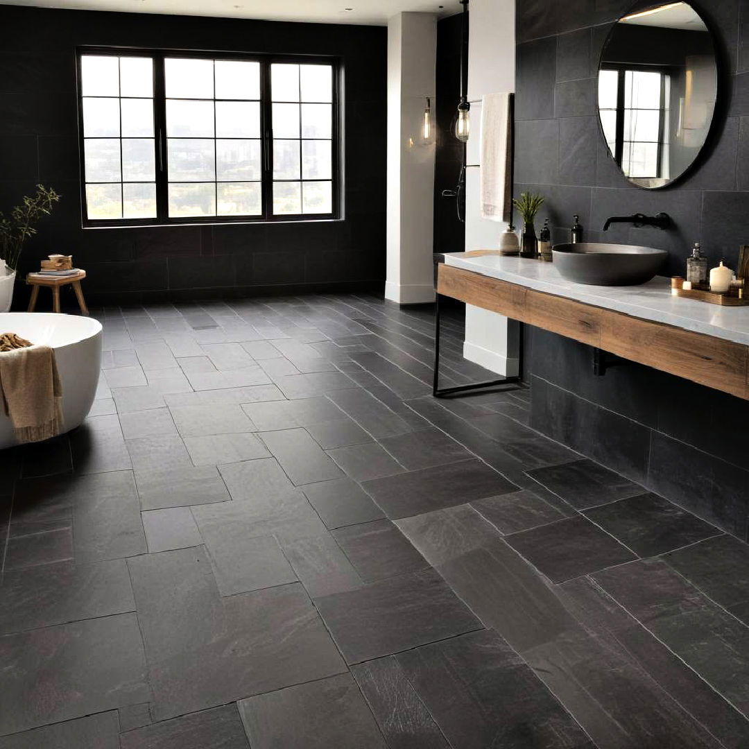 dark floor tiles