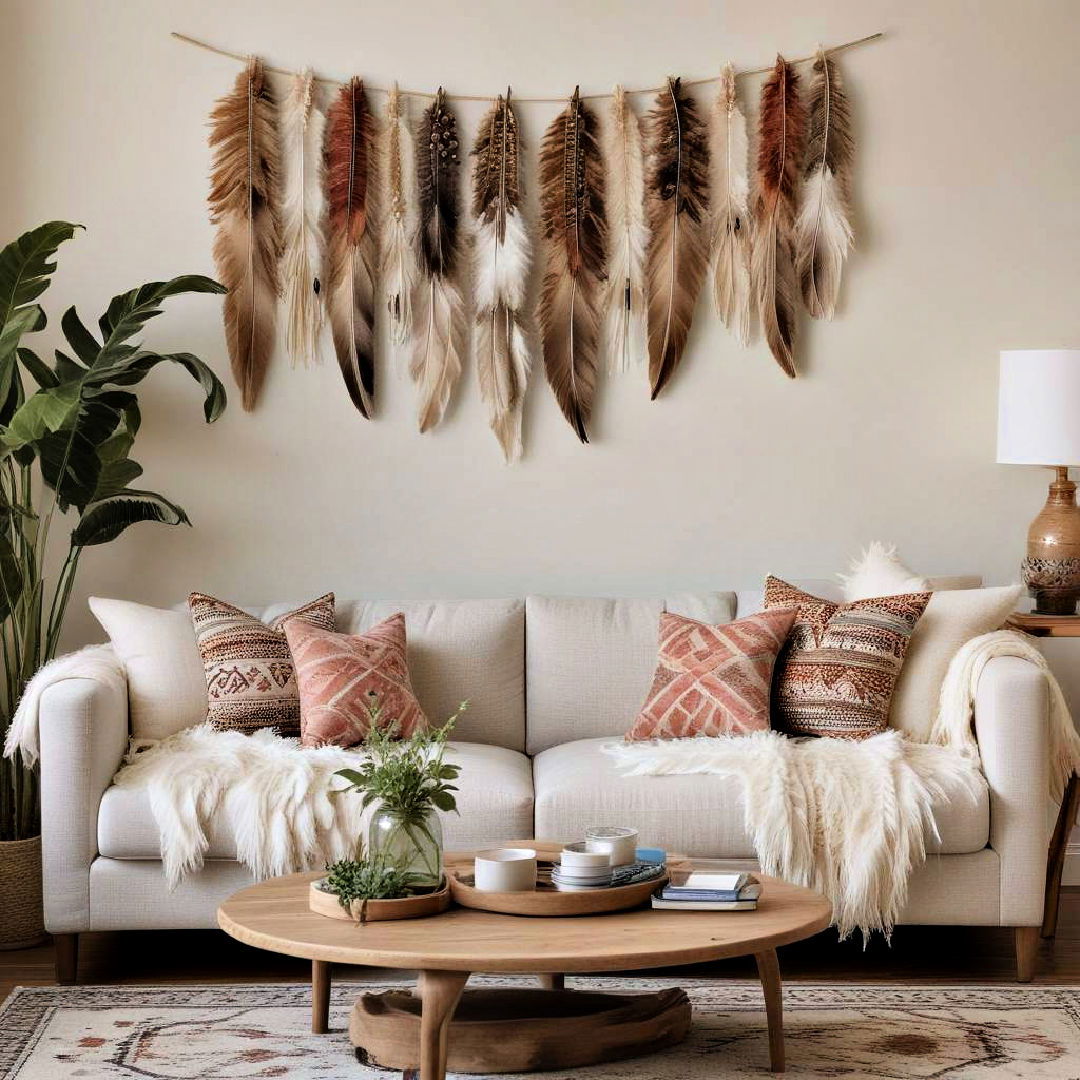 decorate with feathers