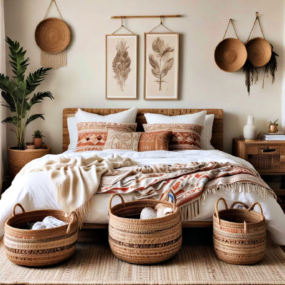 decorate with woven baskets